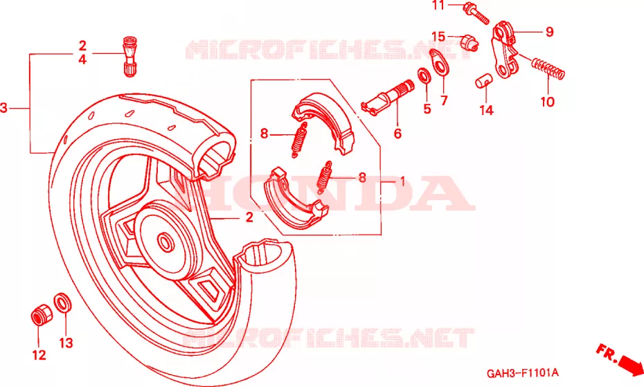 ACHTER WIEL(2) Honda SCOOTER 50 DIO 1993  SK50MP