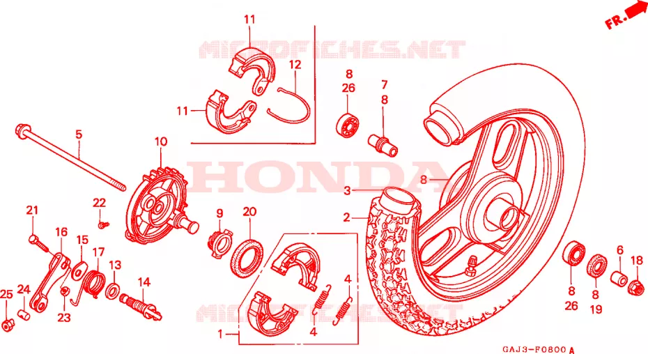 VOOR WIEL Honda SCOOTER 50 VISION 1994  NE50R