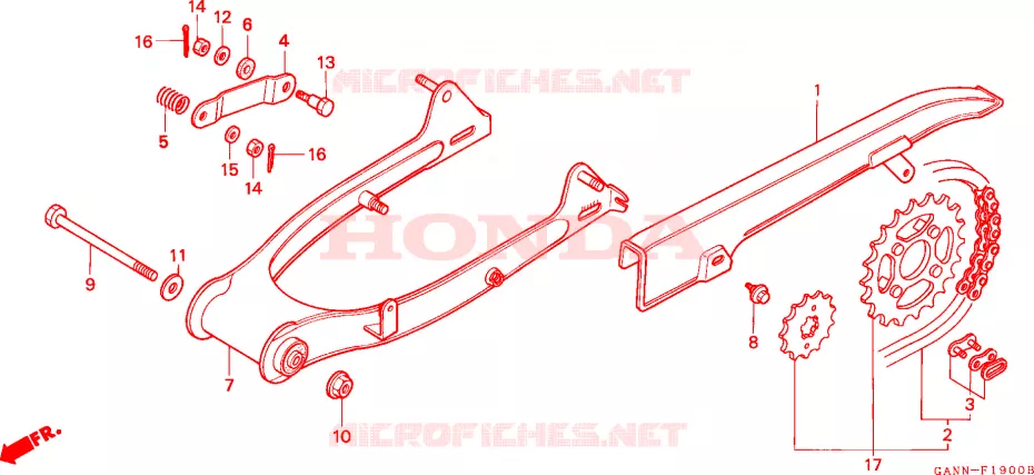 ACHTER VORK Honda MOTO 50 DAX 1993  ST50N