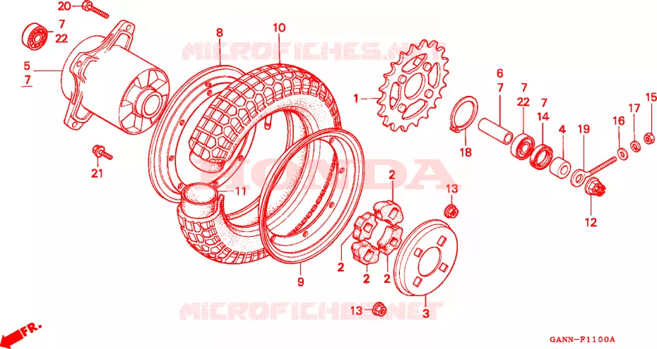 ACHTER WIEL Honda MOTO 50 DAX 1994  ST50R