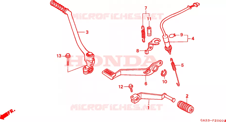 PEDAAL/KICKSTARTER ARM Honda MOTO 75 NSR 1993  NSR75P