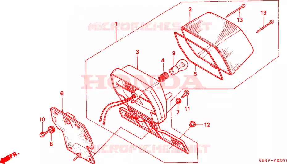 ACHTERLICHT(C50SP/C50ST) Honda SCOOTER 50 C50 1993  C50SP