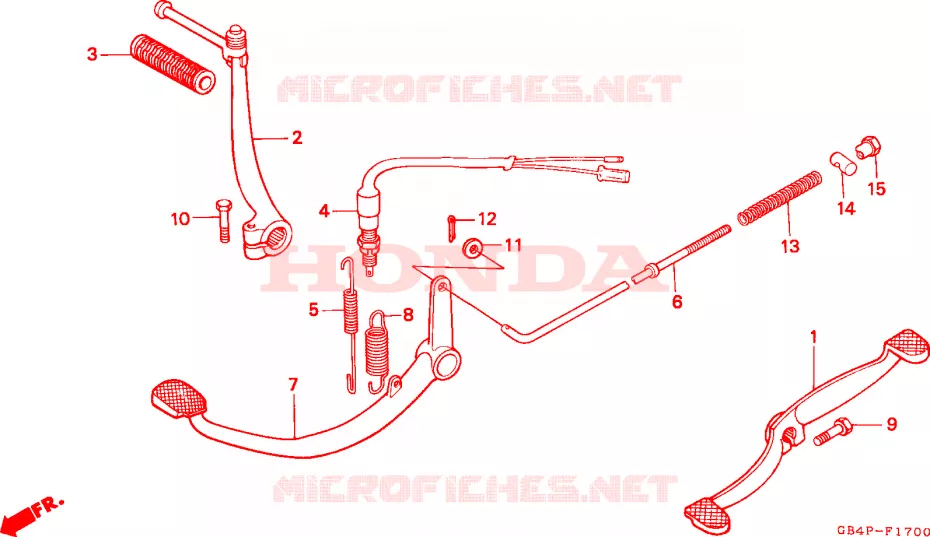 PEDAAL/KICKSTARTER ARM Honda SCOOTER 50 C50 1993  C50SP