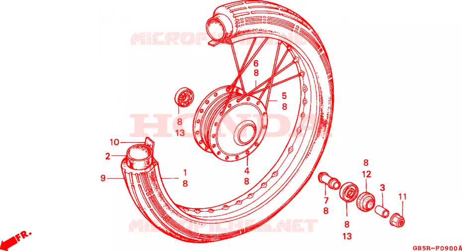 VOOR WIEL Honda MOTO 90 CUB 1994  C90STR