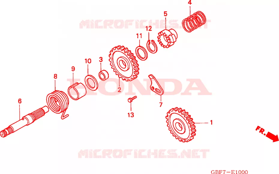 KICKSTARTER SPIL Honda MOTO 85 CR 2003  CR85RB3