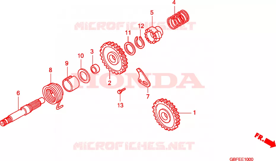 KICKSTARTER SPIL Honda MOTO 85 CR 2007  CR85RB7