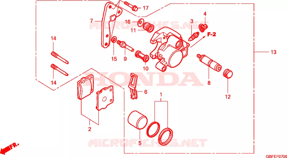 VOOR REMKLAUW Honda MOTO 85 CR 2007  CR85RB7