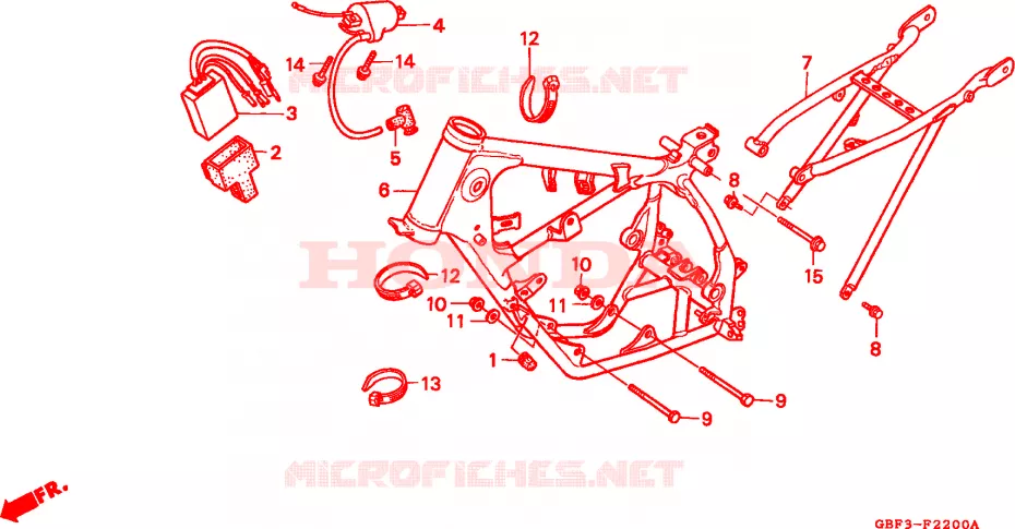 FRAME CHASSIS Honda MOTO 80 CR 1999  CR80RBX