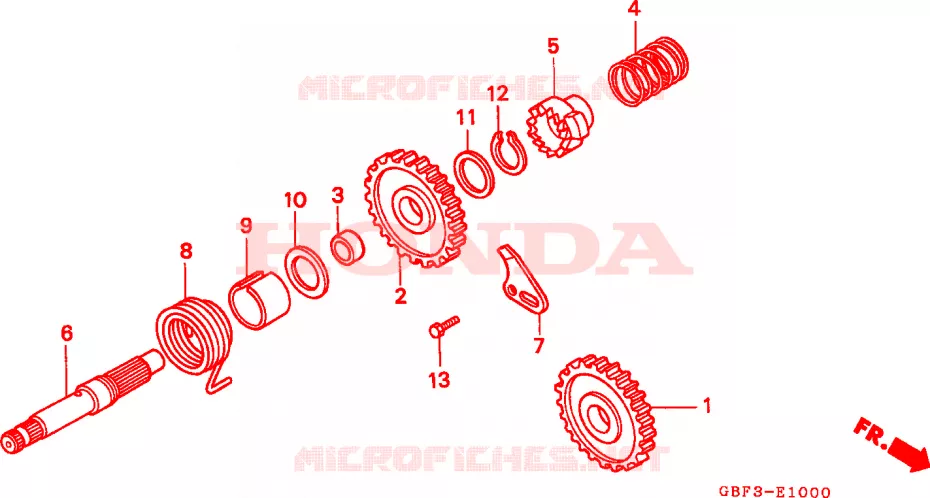 KICKSTARTER SPIL Honda MOTO 80 CR 1996  CR80RBT