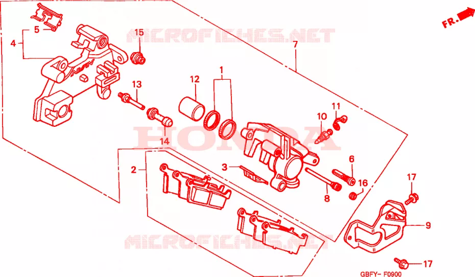 ACHTER REMKLAUW Honda MOTO 80 CR 2001  CR80RB1