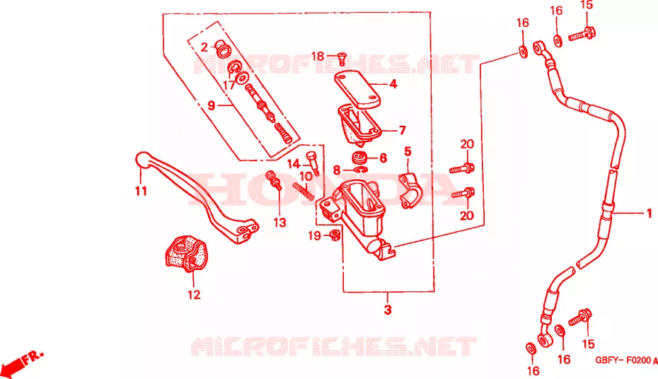 VOORREM HOOFDCILINDER Honda MOTO 80 CR 2001  CR80RB1