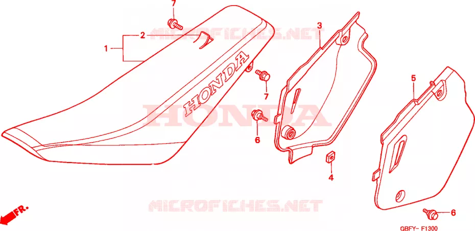 ZITTING/ZIJ-AFDEKKING Honda MOTO 80 CR 2000  CR80RY