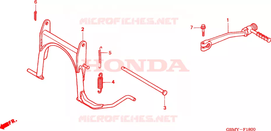 STANDAARD/KICKSTARTER ARM Honda SCOOTER 50 SFX 2000  SFX50SY