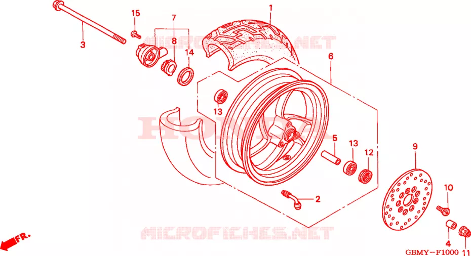 VOOR WIEL Honda SCOOTER 50 SFX 2000  SFX50Y