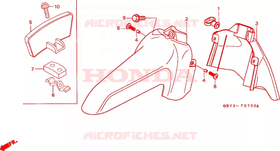 VOOR STROOMLIJNKAP Honda SCOOTER 50 SCOOPY 2000  SH50Y