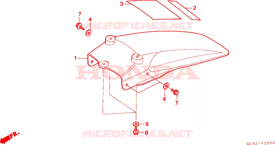 ACHTER STROOMLIJNKAP Honda MOTO 80 CR 1986  CR80RG