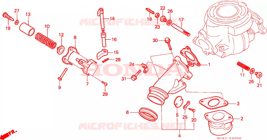UITLAAT SPRUITSTUK Honda MOTO 80 CR 1986  CR80RG