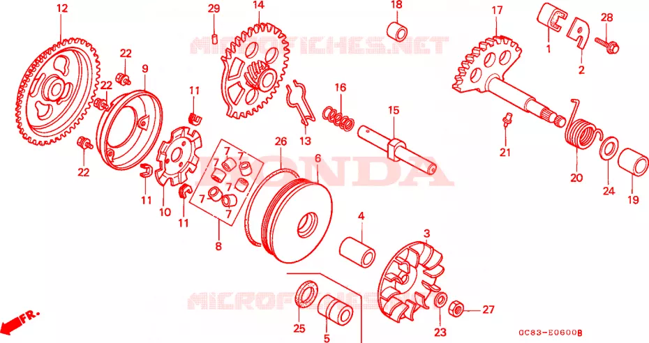 AANDRIJFFACE/KICKSTARTER Honda SCOOTER 80 LEAD 1989  NH80MDK