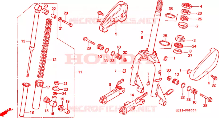 VOOR VORK Honda SCOOTER 80 LEAD 1993  NH80MSP