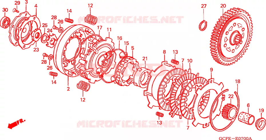 KOPPELING Honda MOTO 70 CRF 2004  CRF70F4