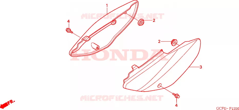 ZIJ-AFDEKKING Honda MOTO 50 CRF 2011  CRF70FB