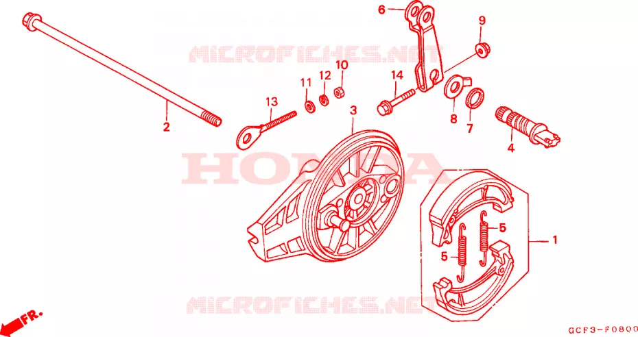 ACHTER REM PANEEL Honda MOTO 70 XR 2002  XR70R2