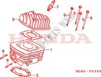 CILINDER/CILINDERKOP voor Honda SKY 50 STANDARD 2000