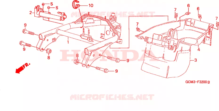 ACHTER STROOMLIJNKAP Honda SCOOTER 50 X8R 2000  SZX50XX