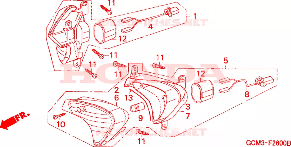 VOOR KNIPPERLICHT Honda SCOOTER 50 X8R 2000  SZX50XY