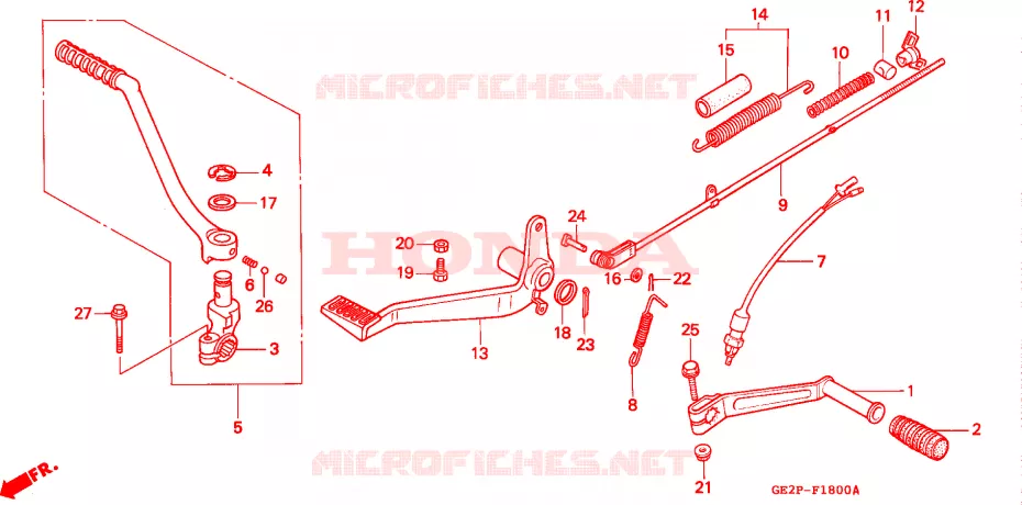 PEDAAL/KICKSTARTER ARM Honda MOTO 50 NSR 1994  NSR50FR