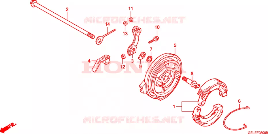 ACHTER REM PANEEL Honda MOTO 50 CRF 2004  CRF50F4