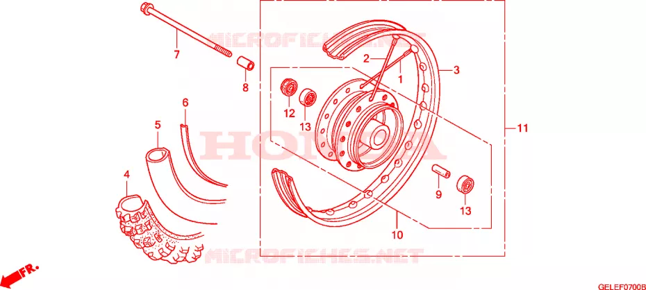 VOOR WIEL Honda MOTO 50 CRF 2011  CRF50FB
