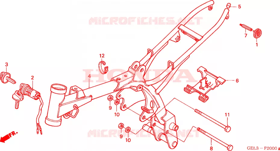FRAME CHASSIS Honda MOTO 50 XR 2003  XR50R3