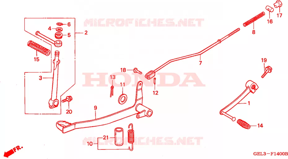 REMPEDAAL/ KICKSTARTER ARM Honda MOTO 50 XR 2003  XR50R3