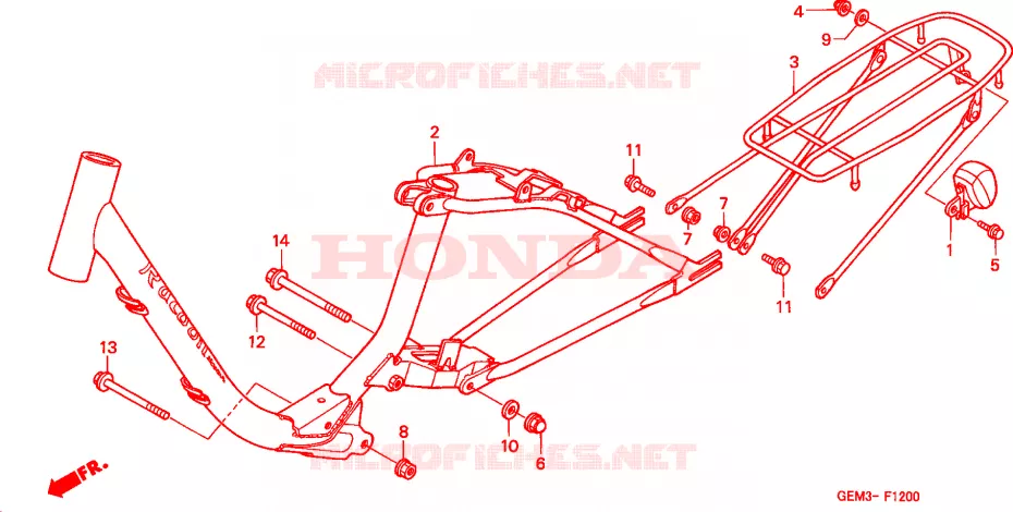 FRAME CHASSIS Honda MOTO electric RACOON 2000  PAC16A2Y
