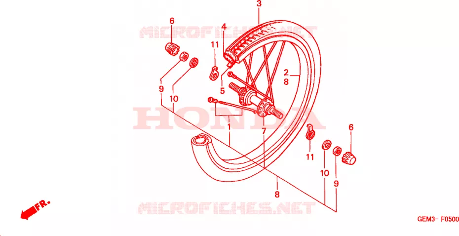 VOOR WIEL Honda MOTO electric RACOON 2000  PAC16A2Y
