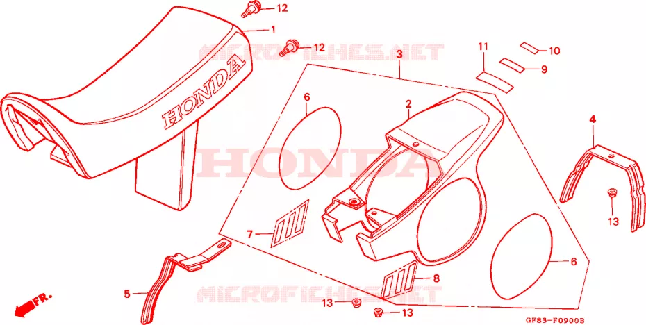 ZITTING/ACHTER KAP Honda MOTO 50 QR 2000  QR50V