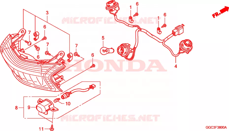 ACHTERLICHT Honda SCOOTER 110 SPACY 2011  SCR1104WHA