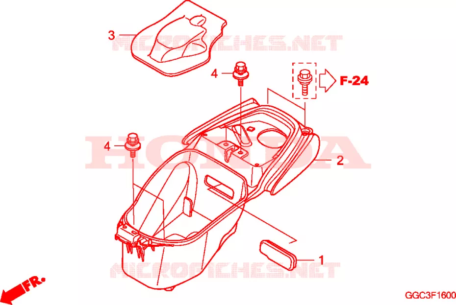 BAGAGEBOX Honda SCOOTER 110 SPACY 2010  SCR1104WHA