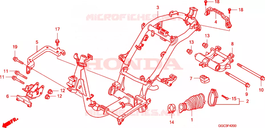 FRAME CHASSIS Honda SCOOTER 110 SPACY 2010  SCR1104WHA