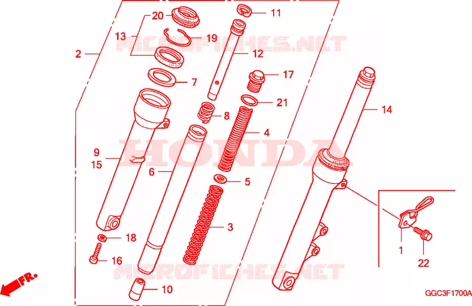 VOOR VORK Honda SCOOTER 110 SPACY 2010  SCR1101WHA