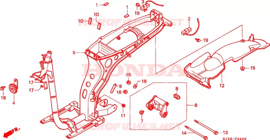 FRAME CHASSIS Honda SCOOTER 50 SCOOPY 1995  SH50DS