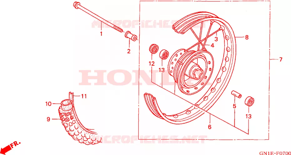 VOOR WIEL Honda MOTO 80 XR 2003  XR80R3