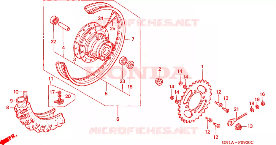 ACHTER WIEL Honda MOTO 80 XR 2001  XR80R1