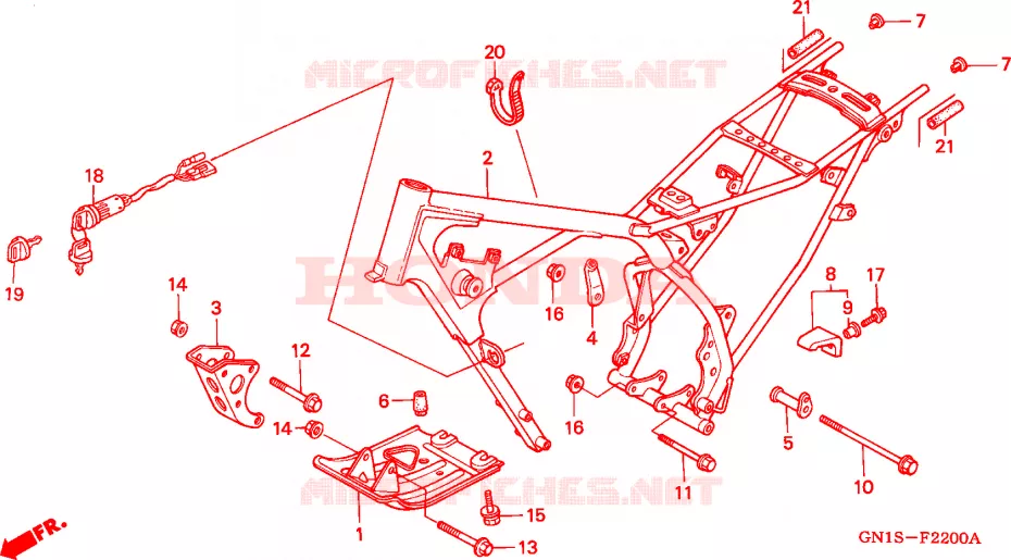 FRAME CHASSIS Honda MOTO 80 XR 1996  XR80RT