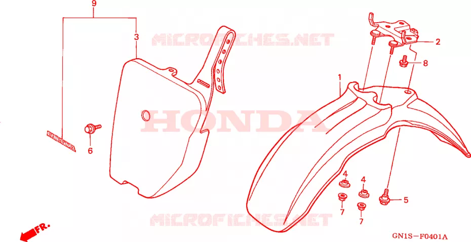 VOOR STROOMLIJNKAP(2) Honda MOTO 80 XR 2001  XR80R1