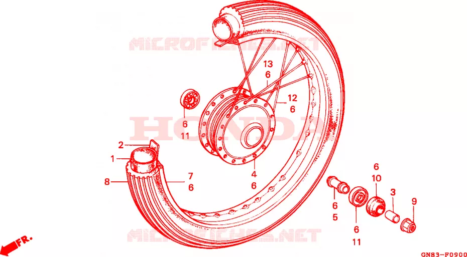 VOOR WIEL Honda MOTO 90 CUB 1996  C90MT