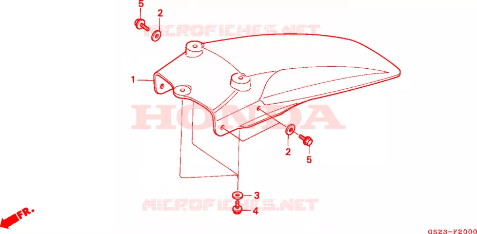 ACHTER STROOMLIJNKAP Honda MOTO 80 CR 1991  CR80RM