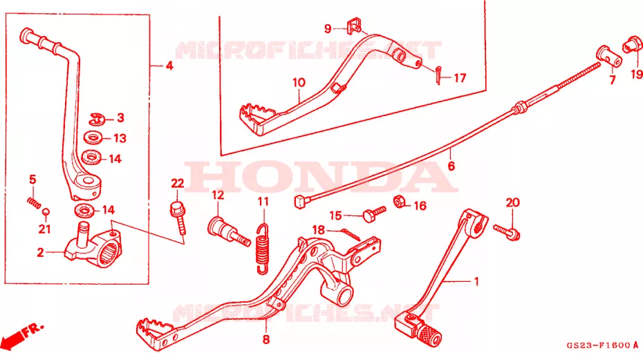 PEDAAL/KICKSTARTER ARM Honda MOTO 80 CR 1994  CR80RR