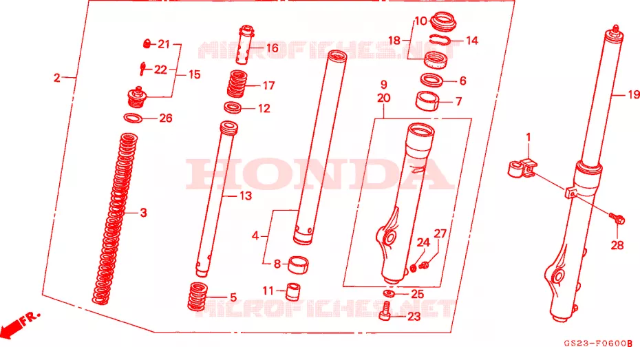 VOOR VORK Honda MOTO 80 CR 1991  CR80RM